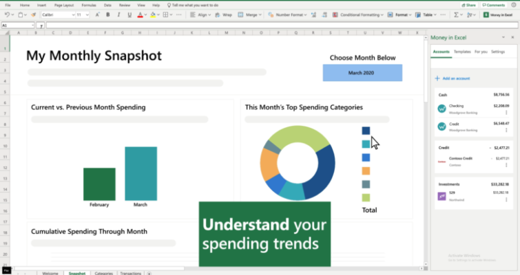 Microsoft lance un modèle pour gérer son argent sur Excel